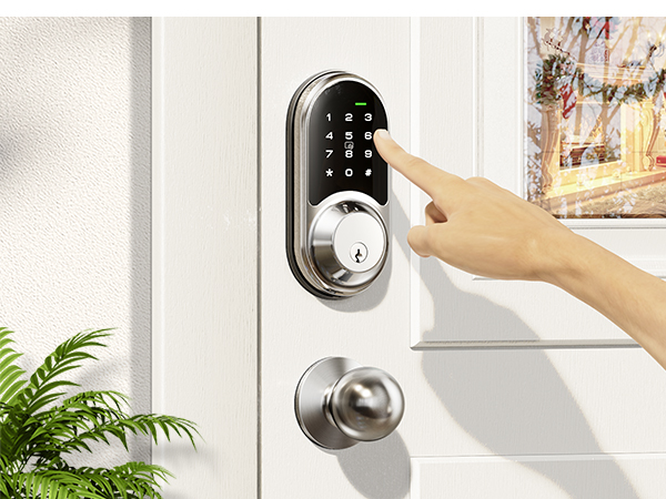 keyless entry door lock with hanldle