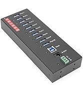 Gearmo USB 3.2 Gen 1 10 Port Industrial Metal Hub w/15KV ESD Protection