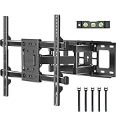 BONTEC Full Motion TV Wall Mount for 37-85 Inch TVs, Hold up to 132lbs, Max VESA 600x400mm, Swive...