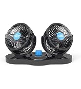 12V Car Fans, XOOL Cooling Air Fan Powerful Dashboard Electric Car Fan Cigarette Lighter Low Nois...