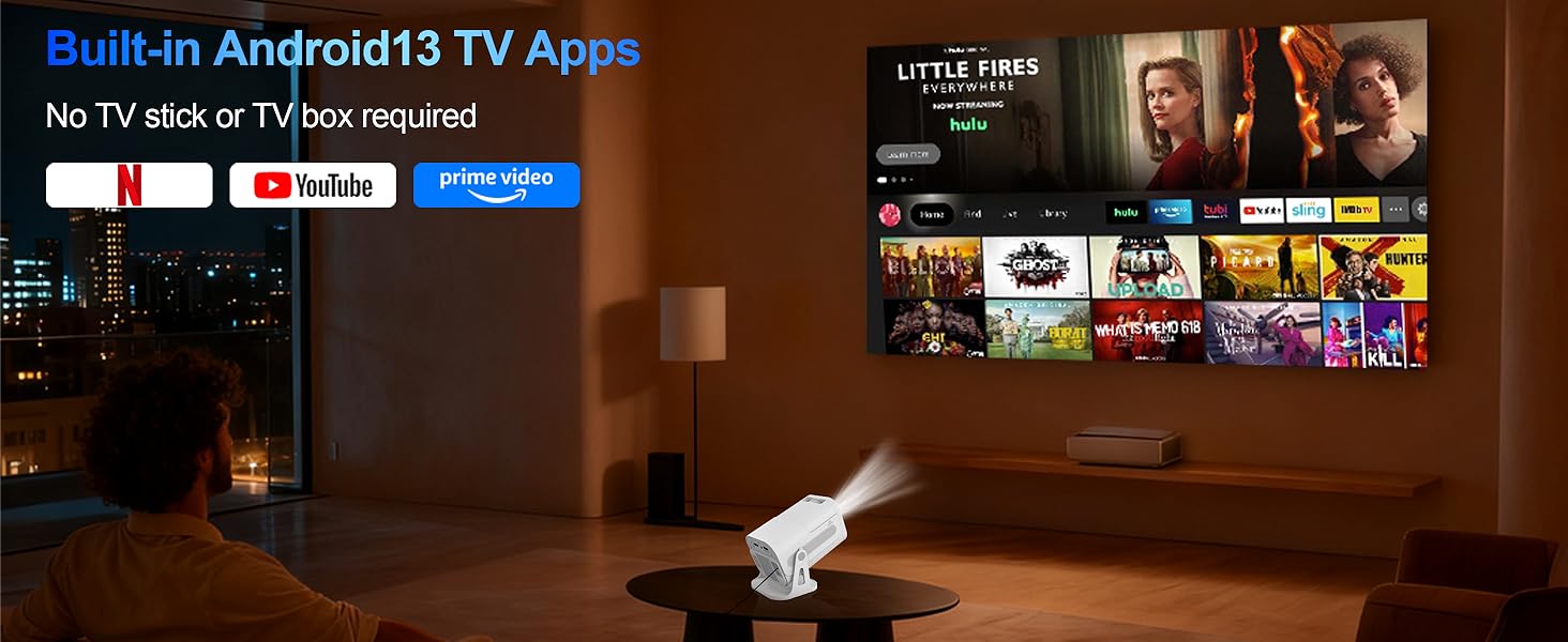 Built-in App Home Theater Movie Bedroom Projector