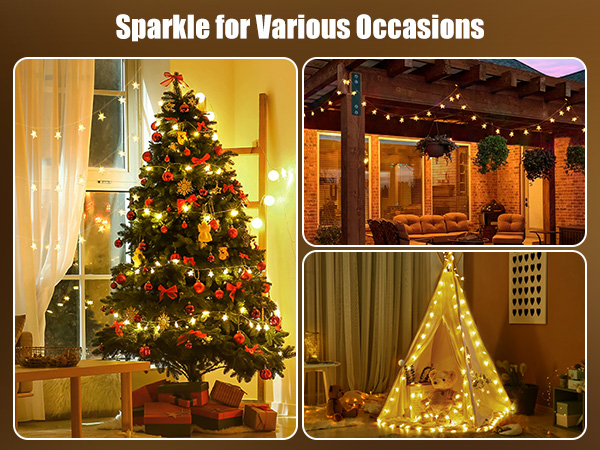 33 ft 100 LED Star Fairy String Lights
