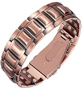 Feraco 3X Strength Copper Bracelet for Men Arthritis Pain Relief, Pure Copper Magnetic Bracelet w...