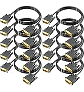 DVI to DVI Cable 10-Pack, 6 FT DVI-D to DVI-D (24+1) Dual Link Cable Computer Monitor Cord for La...