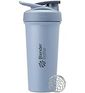 BlenderBottle Strada Sleek Shaker Cup Insulated Stainless Steel Water Bottle with Wire Whisk, 25-...