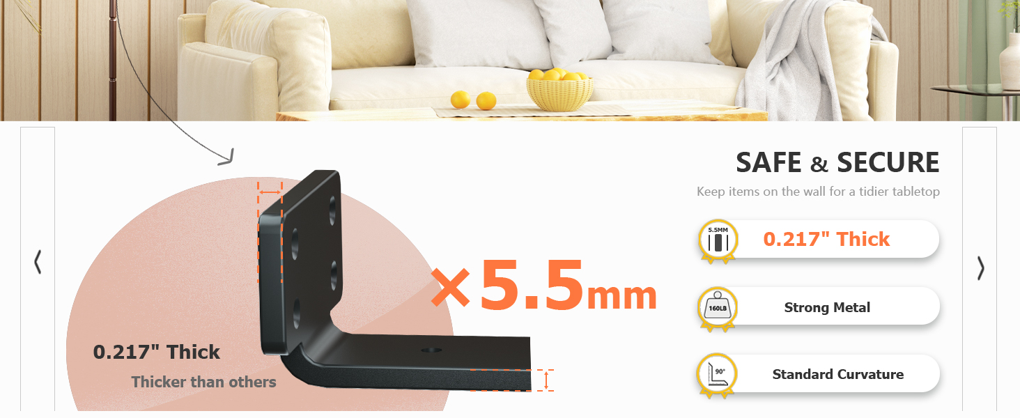 6 pack black shelf bracket