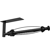 Gewtur Black Paper Towel Holder Under Cabinet, Single Hand Operable Wall Mount Paper Towel Roll H...