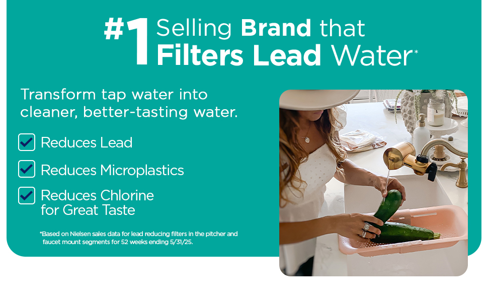 Water filter to remove lead microplastics chlorine