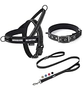 Annchwool No Pull Dog Harness,Collar &amp; Leash Set|Reflective Dog Harness+Heavy Duty Dog Collar+Dog...