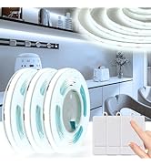 OMIKA 3 Pack COB LED Strip Lights, 3.3ft 320 LEDs Battery Operated LED Strip Lights, Flexible Cut...
