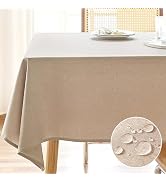 AUSSPVOCT Textured Tablecloth Rectangle 60x120 Water Resistant Spill-Proof Wipeable Table Cloth W...