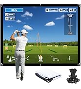 ZEALFEEL 9x7ft Golf Simulator Impact Screen for Training, 14 Gromment Holes,Durable Projector Scr...