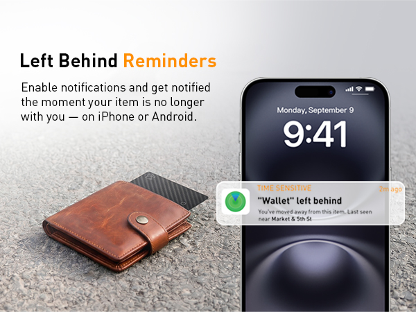 TRSC001CF-Left behind alert notification on smartphone screen