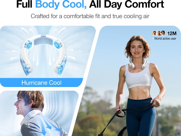 neck fans that blow cold air rechargeable