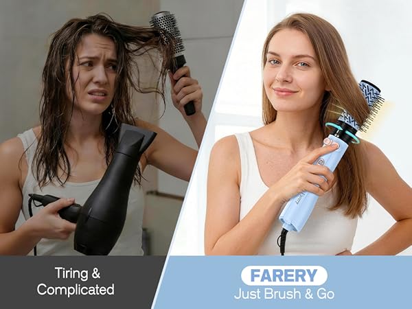 rotating round brush blow dryer