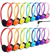 Wensdo 16 Pack Classroom Headphones Bulk for Kids School, Class Set Headphones for Students Teens...