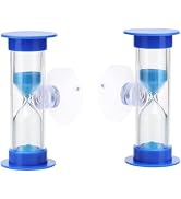 2Pcs Blue Toothbrush Timer for 2mins Sand Clock Timer 2 Minute Sand Timer, Plastic Suction Cup Ho...