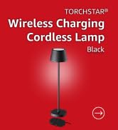 TORCHSTAR LED Rechargeable Cordless Table Lamp with Charging Base, Dimmable Cordless Outdoor Tabl...