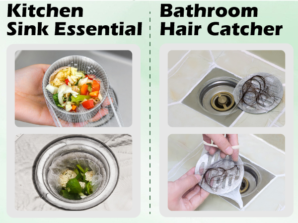 Kitchen sink essential Bathroom Hair Catcher Effectively Traps Hair Prevents Drain Clogs