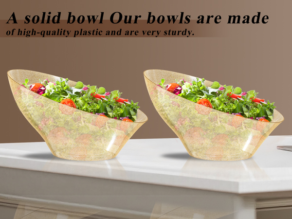 12 Pack Gold Glitter Plastic Serving Bowls