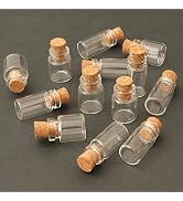 Tiosen 10Pcs Glass Jars, Mini Canister Empty with Cork, 1:12 Scale, Miniature Food Container Set