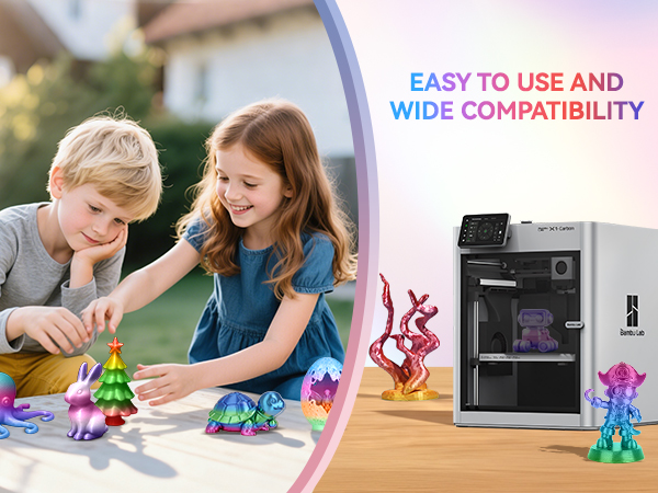 sunlu 3d printer filament rainbow silk filament color changing multicolored rainbow multi color