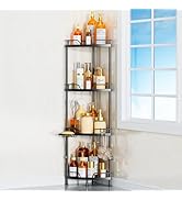 cutefafa Corner Shower Caddy Standing 4 Tier Shower Shelf Organizer for Bathroom Floor Shower Cor...