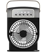 ZKSCool Portable Misting Fan, 3 - Speed Desktop Mini Air Conditioner, 1500mAh Rechargeable Water ...