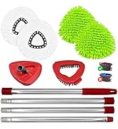 Hezane 4 Pack Replacement Mop Heads&amp; Handle Scrub Brush and Base Combo Set Compatible with Ocedar...