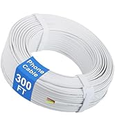 Uvital Phone Cable, 300FT White Telephone Extension Cord Wire Cable with 4-Core Solid Copper Wire...