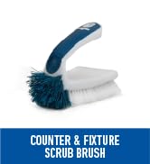 Unger Multi-Purpose Counter &amp; Fixture Scrub Brush – Non-Slip Scrub Brush, Small Cleaning Brush, H...