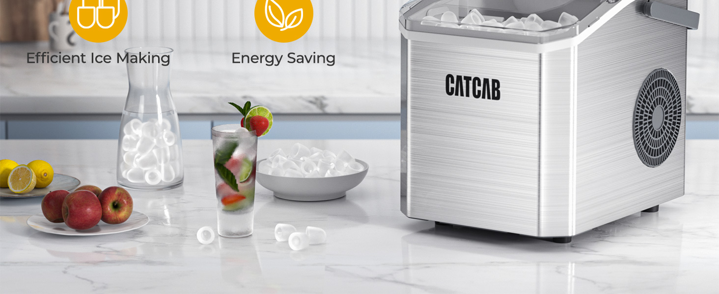 CATCAB Compact Fast Ice Maker with Handle