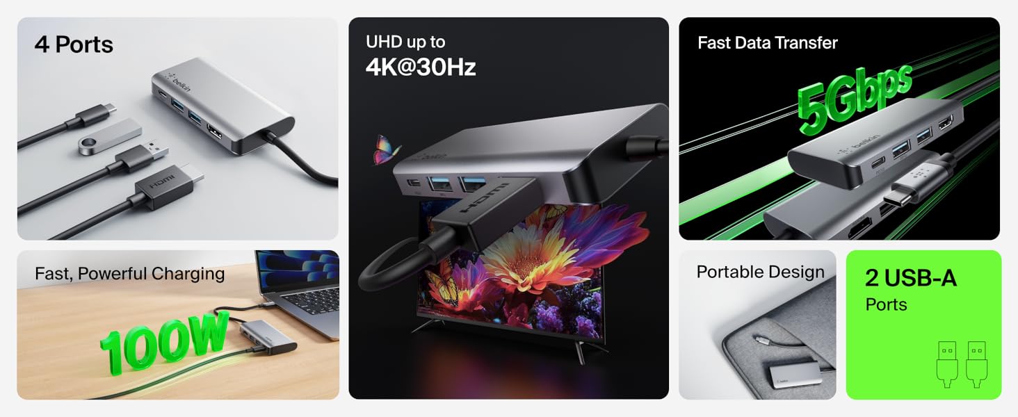 Belkin Connect USB-C 4 in 1 Multiport Hub