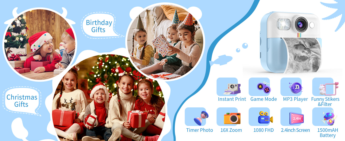 BOFIDAR Kids Camera, Toddler Instant Print Toys