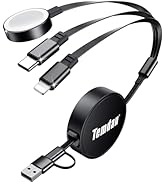 Temdan for Retractable Multi Charging Cable, 3 in 2 USB C Cable for Apple Watch Charger/USB C/Lig...