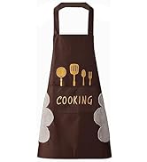 DILLMAN Women Kitchen Apron with Hand Wipe Pockets,Big Pocket,Hand-wiping, Waterproof for Cooking...