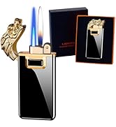Torch Lighter, Magic Dragon Dual Flame Lighter with Refillable Butane Design, Windproof Adjustabl...