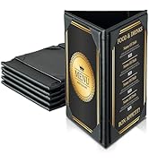 FLQKC Table Tent Triangle Menu Holders 4" x 6", 5 Pack 3-Side Leatherette Picture Frames, Menu Co...