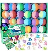 Bath Bombs for Kids with Toys Inside - 24 Pack Kid Bath Bombs with Glow in The Dark Surprise Toys...