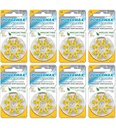 Powermax Size 10 Hearing Aid Batteries, Made In USA, Yellow Tab, 64 Count