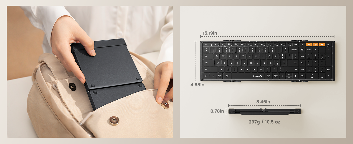 foldable backlit full keyboard black XK01 PLUS