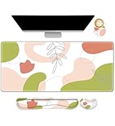 AIMSA Keyboard Mouse Pad Wrist Rest Set, Extended Desk Mat+ Ergonomic Mouse Pad with Wrist Rest+ ...