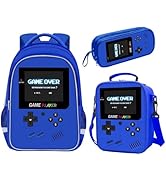 School Backpack For Boys - 3pcs Gamer Boys Backpack With Lunch Box And Pencil Case For Kids Child...