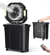 Ausic 5 Gal 12" Portable Misting Fan for Outside Patios, 30000mAh Outdoor Rechargeable Battery Os...
