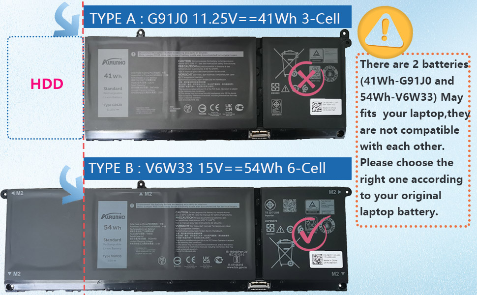 Dell Inspiron 13 5310 BATTERY 54wh