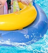 HYRIXDIRECT Baby Pool Float with Canopy Removable UPF 50+ UV Protection, 6-36 Months Babies Pool ...
