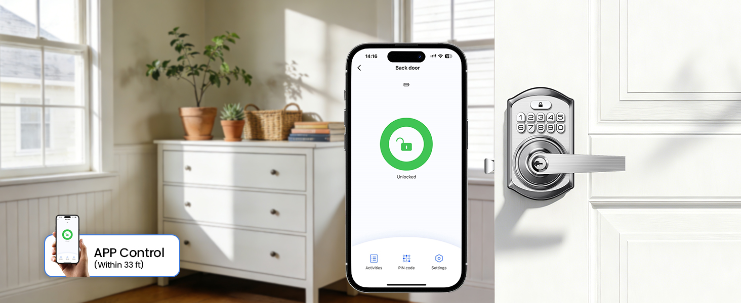 Unlock instantly with mobile app