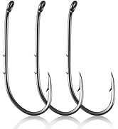 Dr.Fish 100 Pack Baitholder Hooks Freshwater Fishing Hooks, Down Eye, Offset, Walleye/Trout/Crapp...