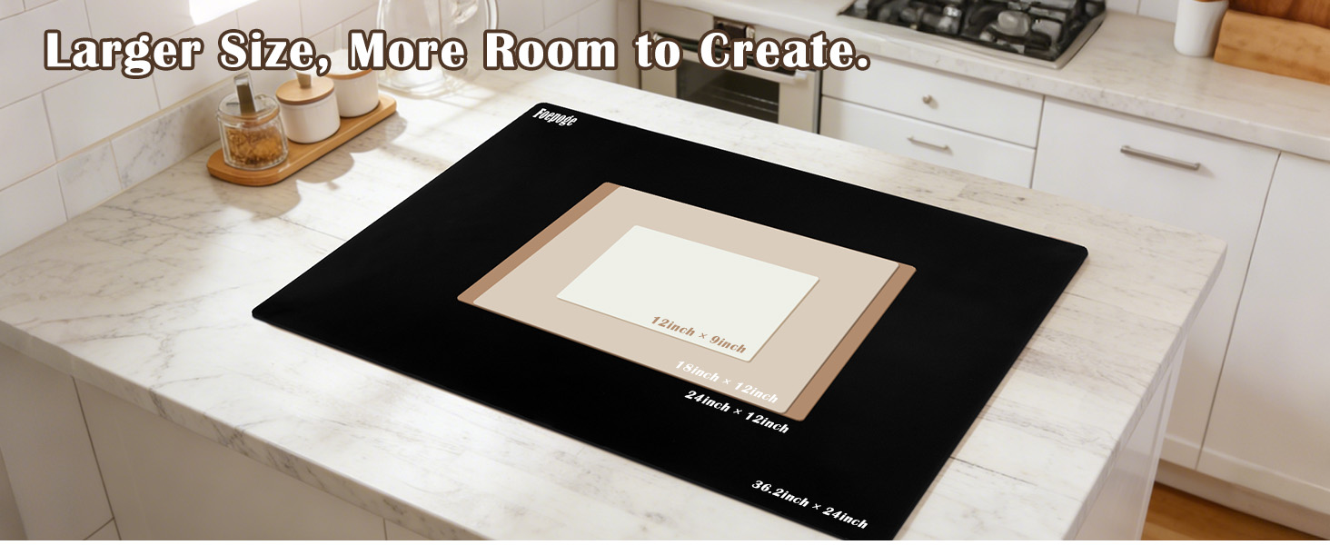 Larger size silicone countertop mat