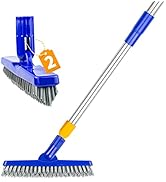 ITTAHO 2 Pack Grout Brush with Long Handle, Swivel Cleaning Grout Line Scrubber - Extendable Dura...